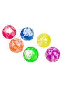 Balles en caoutchouc style marbre, 6 pièces