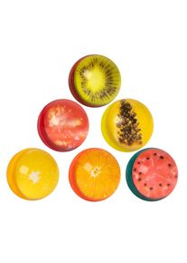Balles en caoutchouc en forme de fruits, 6 pièces