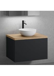 neoro n50 Meuble bas l : 80 cm, 1 tiroir, lavabo Ø 40 cm blanc mat,, BN0064WM+BN0432BM+BN0402W1,