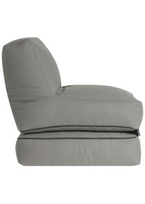 Outdoorsitzsack , Grau , Textil , Uni , 300 l , Füllung: Polystyrol , 70x80x90 cm , Bezug abnehmbar und waschbar, Outdoor, Reißverschluss,