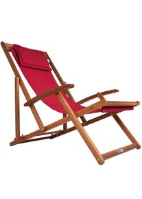 Casaria Ligstoel Rood Acaciahout 94x60x94cm
