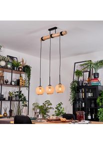 hofstein Basto Lámparas suspendidas, Lámparas colgantes Crudo, Negro, 3 luces
