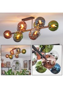 hofstein Gastor Plafonnier, Boule lumineuse Bleu, Chrome, Vert, Cuivré, Fumé, 10 lumières