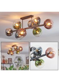 hofstein Gastor Plafonnier, Boule lumineuse Bleu, Chrome, Vert, Clair, Cuivré, Fumé, 8 lumières