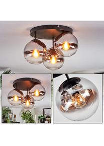 hofstein Gastor Plafonnier, Boule lumineuse Chrome, Clair, Fumé, 3 lumières