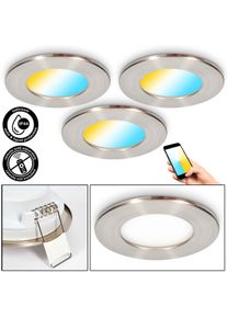 hofstein Ramek Plafonnier, Spot encastrable LED Nickel mat, 3 lumières