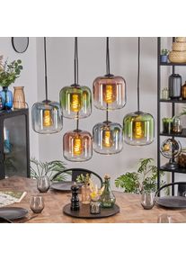hofstein Lauden Suspension, Suspension Bleu, Vert, Clair, Cuivré, 6 lumières