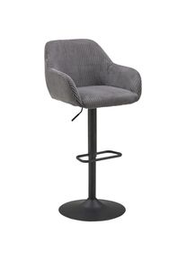 Livetastic Barhocker , Grau, Schwarz , Metall, Textil , Drehkreuz , 44x95-117x55 cm , inklusive Armlehnen , Esszimmer, Stühle, Hocker
