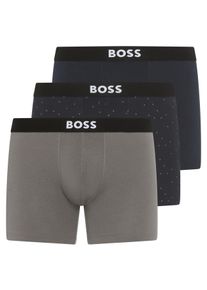 BOSS Boxershorts »Boxer Brief 3P BOSS ONE«, (3 St.), elastischer Bund mit Logo, 1x gemustert, 2x uni