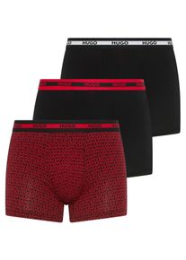 HUGO Underwear Boxershorts »BOXER BR PLANET DES«, (3 St.), elastischer Bund mit Logo, aus Stretch-Baumwolle, enganliegend