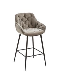 Livetastic Barhocker , Grau, Schwarz , Holz, Metall, Textil , Pappel , Sperrholz , Füllung: Schaumstoff , Rundrohr , 55x105x57 cm , Bsci , Holzmöbel,