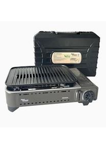 Parrilla de gas portátil Estufa Grill 1780W Butano Ignición Piezo + ALPEN Camping Case
