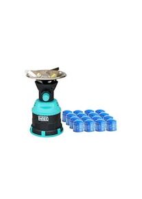 Estufa de gas 1200W piezoeléctrica carcasa ABS + 16 cartuchos de gas 190 gr INTEC