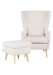 Home Affaire , Sessel »Sallito, TV-Sessel, Ohrensessel mit«, Hocker, in vielen Bezugsqualitäten, auch in Samtcord , natur