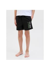 Jack & Jones Jack & Jones Junior , Badeshorts »JPSTMAUI mit Logoprint und praktischen Taschen«, bedruckt, modisch, regular fit, Web , Black , N-Gr , 152 -N-Gr ,...