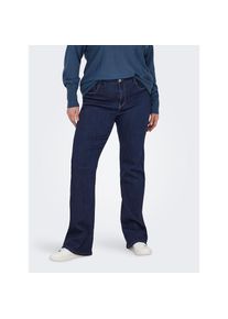 Only CARMAKOMA, Damen, Bootcut-Jeans &raquo;CARTHUNDER LIFE MID PUSH UP FLARED DNM&laquo;, Dark Blue Denim, L&auml;nge 32, 50 -L&auml;nge 32, Dark Blue Denim, Flared Jeans 