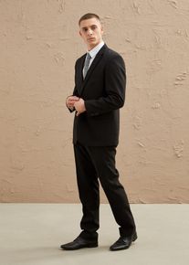 Completo (4 pezzi) giacca pantaloni camicia cravatta regular fit, Nero, Taglia 50, bonprix