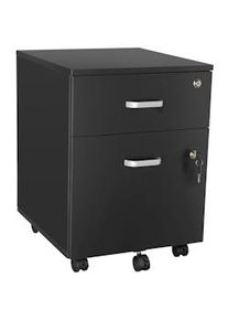 TecTake GmbH tectake Cassettiera con ruote Vagur, 2 cassetti con serratura - nero - 405458