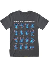 Heros Heroes Inc, Shirts, Lilo & Stitch T-Shirt Stitch Emotions Charcoal Grösse M, (M)