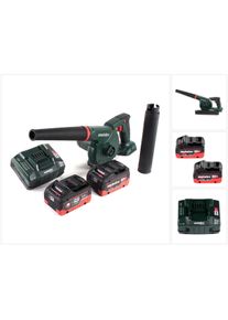 Metabo, Laubsauger + Laubbläser, AG 18 Akku Gebläse 18 V + 2x LiHD Akku 5,5 Ah + Ladegerät (Akkubetrieb, Laubsauger)