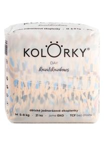 KOLORKY DAY Plienky jednorazové eko, dážď&dúhy M (5-8 kg) 21 ks
