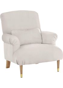 Home Affaire XXL-Sessel »Cholet Sessel« mit Zierkissen und Beinen aus Eiche in beige, Größe B/H/T: 86 cm x 95 cm x 95 cm