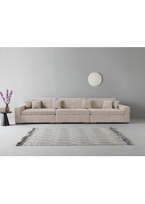 Home Affaire 3-Sitzer »Skara XXL« Lounge-Sofa XXL mit Federkern-Polsterung in beige, Größe B/H/T: 400 cm x 86 cm x 130 cm