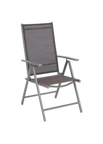 Xora Gartenklappsessel , Silberfarben, Hellbraun , Metall, Textil , Flachrohr , 56x106x64 cm , wetterbeständig, faltbar , Gartenmöbel, Gartensessel,