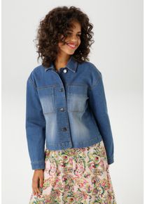 Aniston CASUAL Jeansjacke, in trendiger Used-Waschung