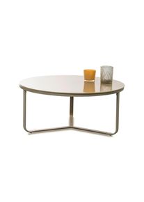 Xora Couchtisch , Creme , Metall , rund , X-Form , 80x35x80 cm , einfacher Aufbau , Wohnzimmer, Wohnzimmertische, Couchtische, Couchtische rund