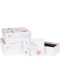 Rozette, Geschenkverpackung, Geschenkbox mit Schleife, 3-tlg. ROSETTE-Blumen (Geschenkbox, 3 x)