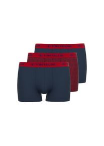 Tom Tailor , Boxershorts »Buffer«, (3er Pack), weich, bequem, eng, elastisch, Logobund, Baumwollmix , 455 rot-mittel Allover , 4 (S) , 4 (S) ,...