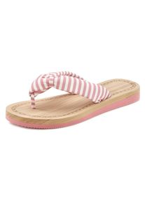 ELBSAND, Damen, Badezehentrenner &raquo;Sandale, Pantolette&laquo; Zehentrenner, Badeschuh ultraleicht VEGAN, rosa-gestreift, 35, rosa-gestreift, Flip Flop mit 