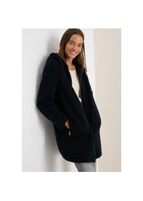 Cecil, Damen, Kurzmantel mit Kapuze, dark navy blue, L (42), dark navy blue, Teddy Mantel/lange Teddy Jacke von Cecil