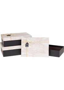 Rozette, Geschenkverpackung, Geschenkbox mit Schleife, 3 Stück, Marmor ROSETT (Geschenkbox, 3 x)