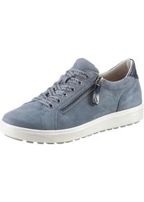 Jana Dames Sneaker, Maat 39, Jeansblauw, Suède, Relax Fit, Gedempte Zool, Verwisselbaar Voetbed, Flexibele TR-Zool, Hak 3 cm