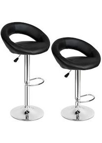 TecTake 2 sgabelli da bar Christian, in similpelle - nero - 401560