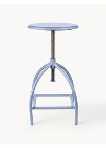 Broste Copenhagen Taburete alto regulable en altura Sire Azul Madera, Metal, Madera maciza Ø 33 x Al 46-73 cm
