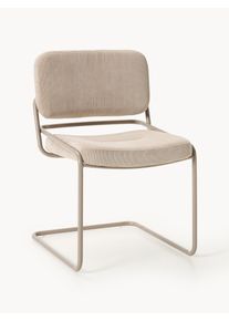 Silla cantilever de pana Don Beige Tela An 53 x F 56 cm | Westwing Collection