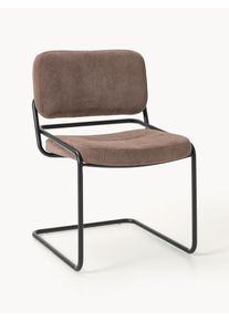 Silla cantilever de pana Don Beige Tela An 53 x F 56 cm | Westwing Collection