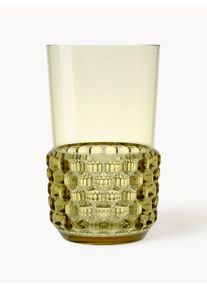 Kartell Vasos con relieves Jellies, 4 uds. Verde Plástico Ø 9 x Al 15 cm, 600 ml