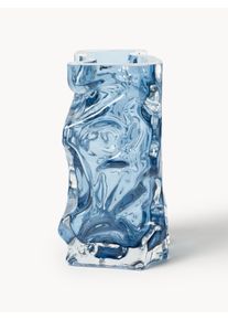 POLSPOTTEN Wazon ze szkła dmuchanego Ice, W 25 cm Niebieski Szkło S 18 x W 25 cm