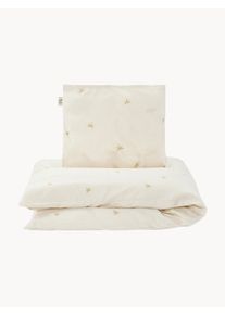 Kas Kopenhagen Ropa de cama infantil de satén Dragonfly Beige Satén, Algodón 140 x 200 cm + 1 cojín 60 x 65 cm