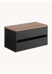 Yamazaki Stojak na ręcznik papierowy Rin Czarny Metal, Drewno S 31 x W 17 cm