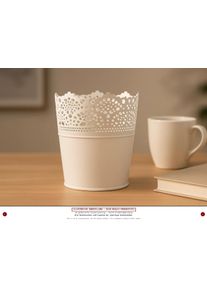 IKEA Skurar Übertopf Weiß Metall Skandi Blumen 15cm H 10cm B