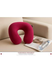 Hama Nackenkissen Reisekissen Rot Polyester Uni Länglich 38x24 cm für Reisen