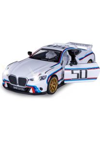 Weiss BMW 3.0 CSL Diecast 1:34 weiss inkl. Knopfzellen