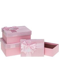 Rozette, Geschenkverpackung, Geschenkbox mit Schleife, 3 Stück, rosa ROSETT (Geschenkbox, 3 x)