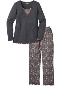 Pyjama aus Bio-Baumwolle, grau, Größe 36/38 (S), mit Baumwolle, bonprix