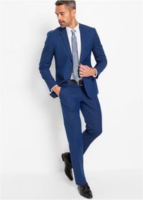 Anzug mit Krawatte (3-tlg.Set) Slim Fit, blau, Größe 58, bonprix